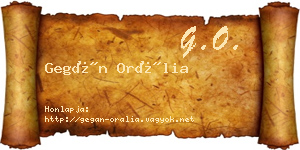 Gegán Orália névjegykártya